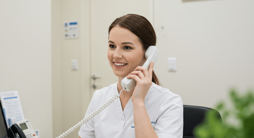 Asistente agendando cita con el Quiropráctico en Tepic en el Centro Quiropráctico Atlantis